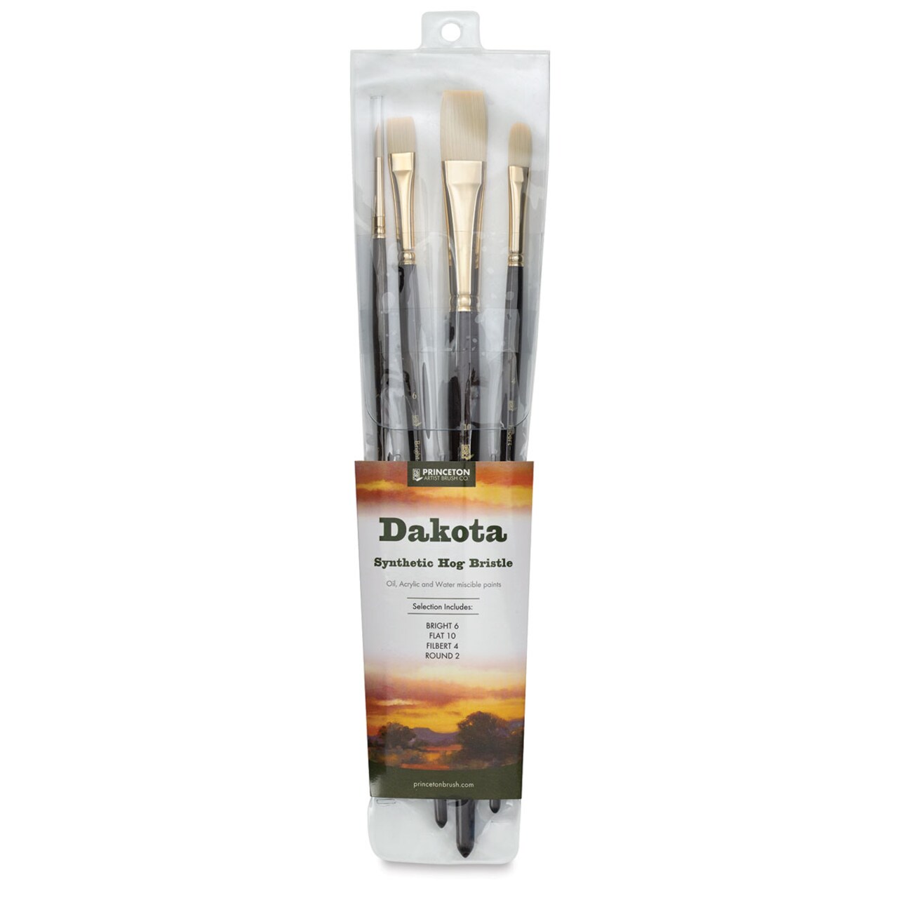 Princeton Series 6300 Dakota Synthetic Bristle Brush - Set of 4
